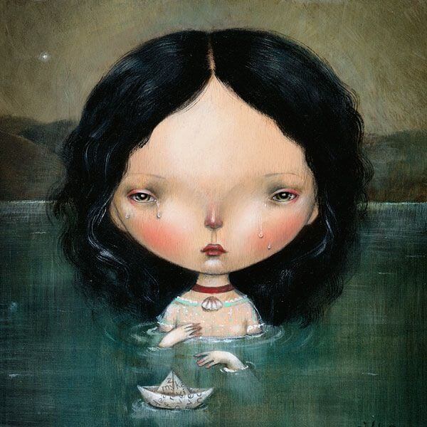 Niña llorando por el pasado