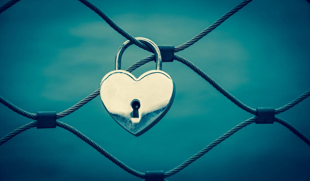 Candado con forma de corazón