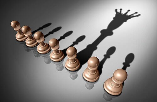 Schaken pionnen samen