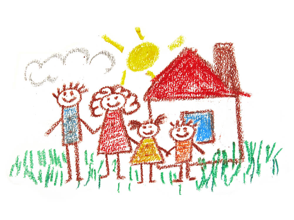 Tekening van een gezin