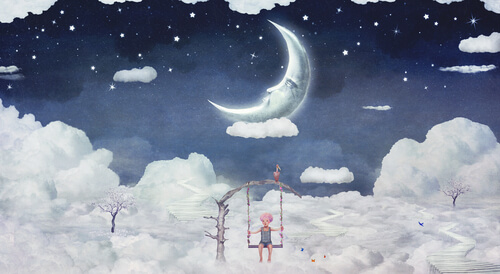 Niño entre nubes