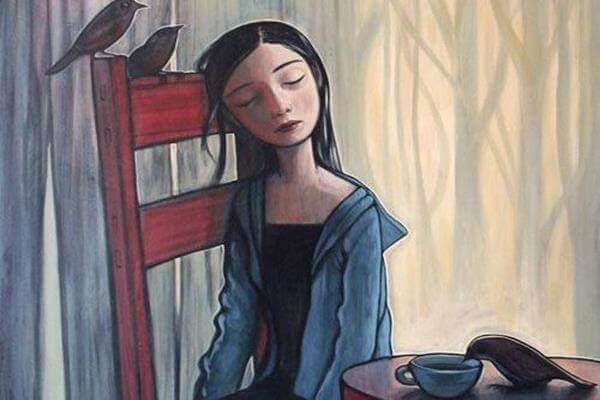 Chica triste en silencio