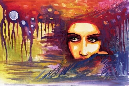 Mujer con la cara semiescondida