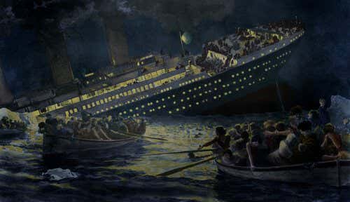 Titanic hundiéndose
