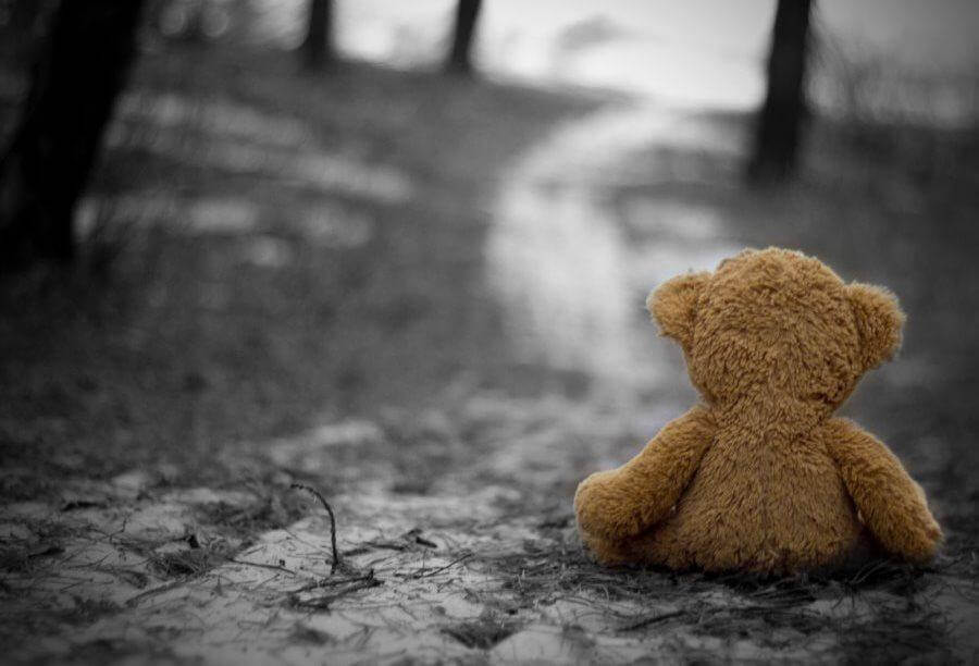 Oso solo representando arrepentimiento