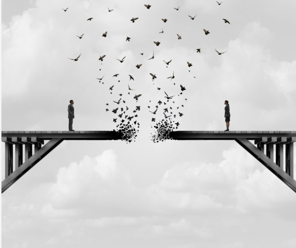 pareja puente roto