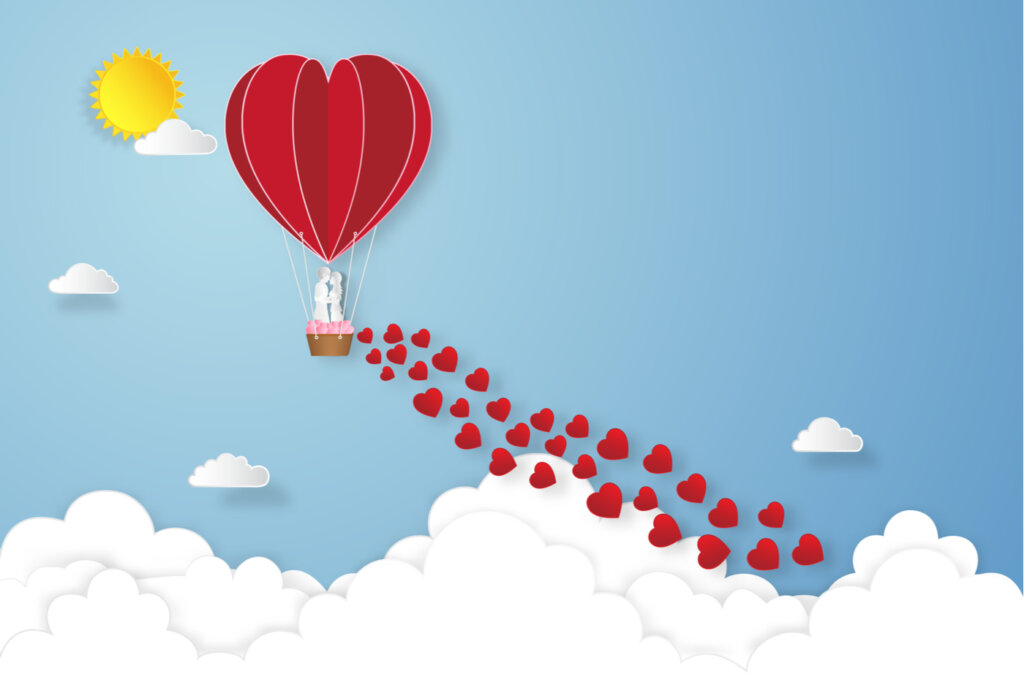 globos papel corazon amor