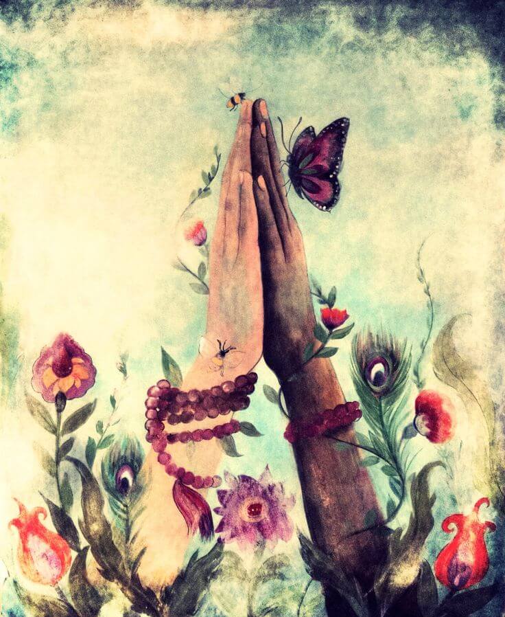 Manos en posición de meditación