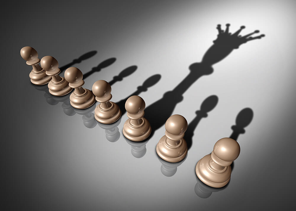 Peones para repreentar personalidad narcisista