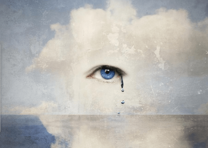 Ojo con una lágrima simbolizando catarsis emocional