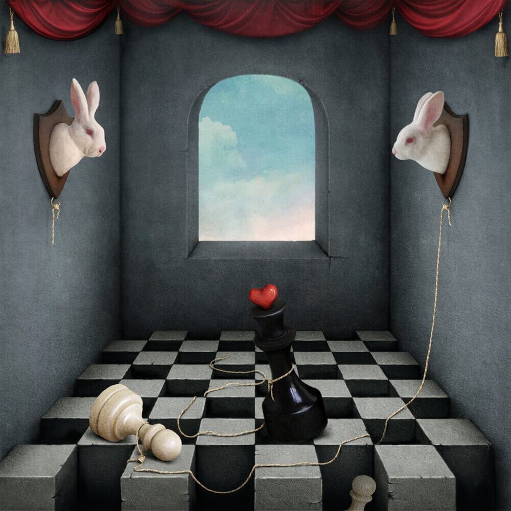 Conejo tablero de ajedrez