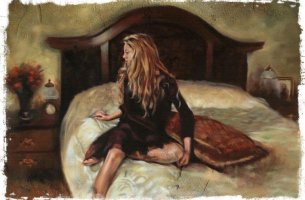Mujer en la cama con intoxicación emocional