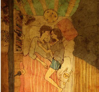 Pareja dormida en su cama