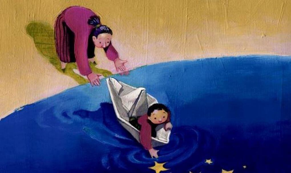 Madre dejando volar a su hijo