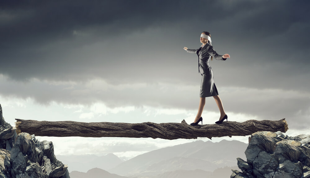 Woman facing her fears
