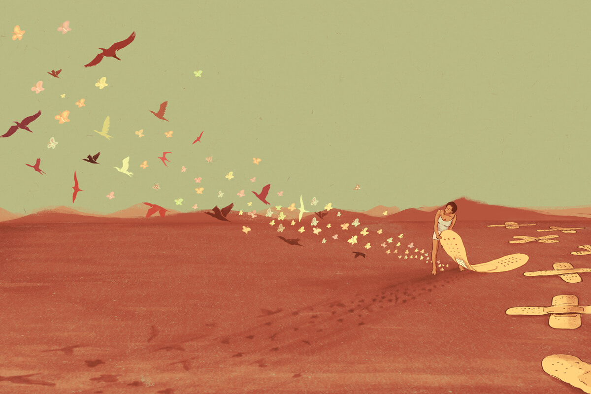 Mujer en el desierto