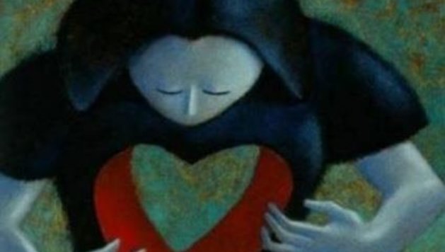 Mujer con corazón vacío