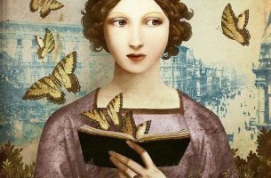 Mujer leyendo un libro sobre psicologia