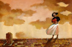 Mujer abrazando un corazón sin querer olvidar