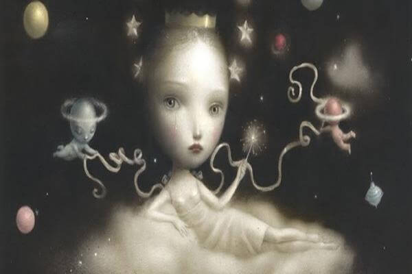 rostro infantil con estrellas