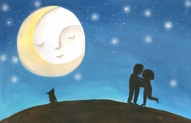 Pareja a la luz de la luna