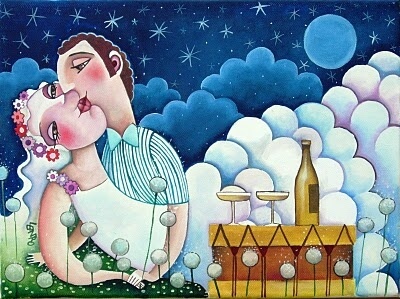 Pareja enamorada besándose