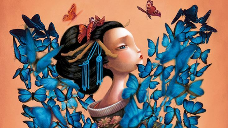 Mujer con mariposas