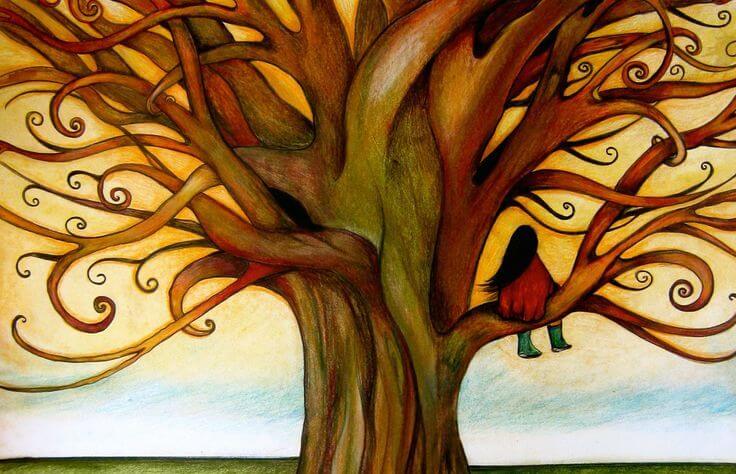 arbol con niña