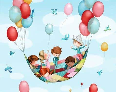 ilustracion niños en globo