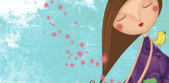 Mujer con los ojos cerrados soñando