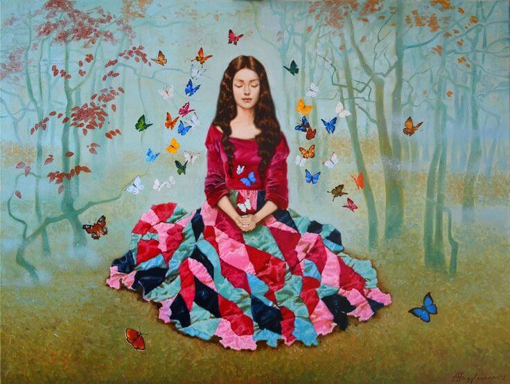 mujer meditando naturaleza