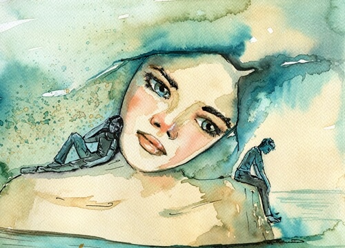 Mujer sintiendo nostalgia
