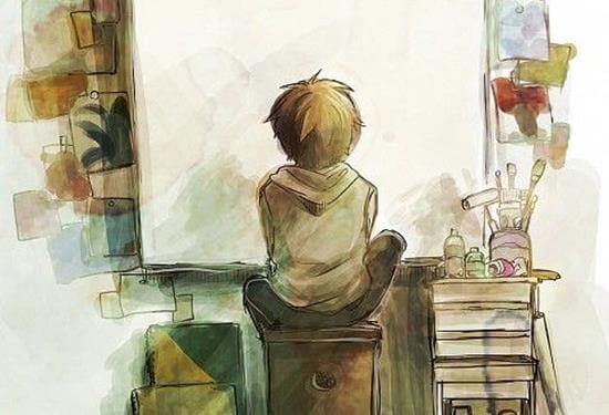 niño ante un lienzo