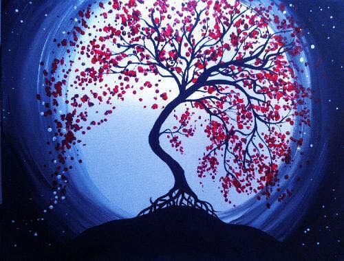 Árbol con hojas rosas