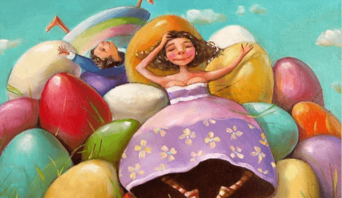 Amigos sobre pelotas