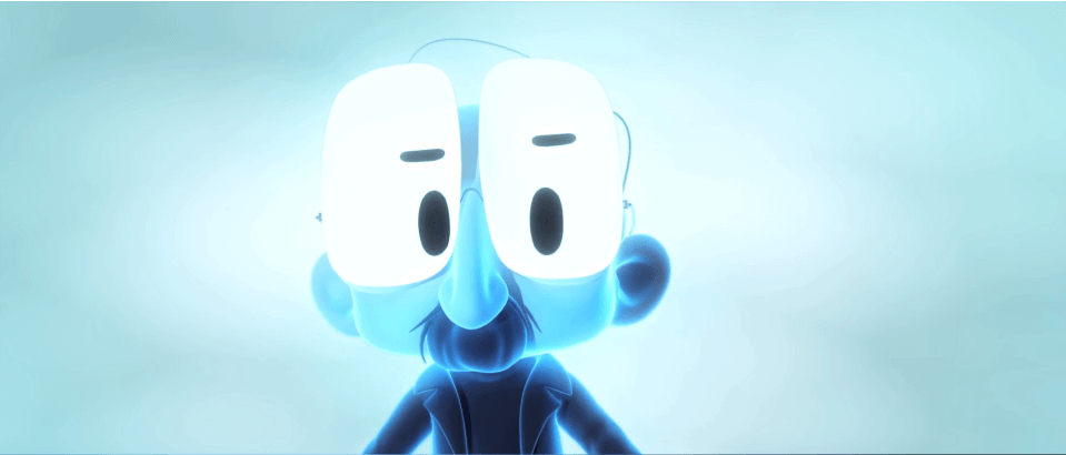 Hombre de color azul