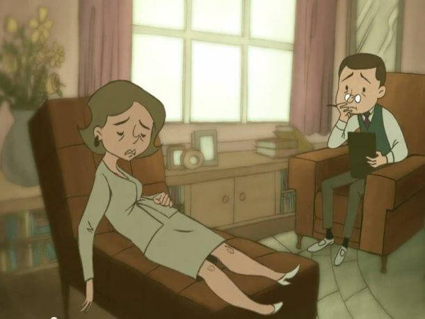 Mujer que acude al psicólogo