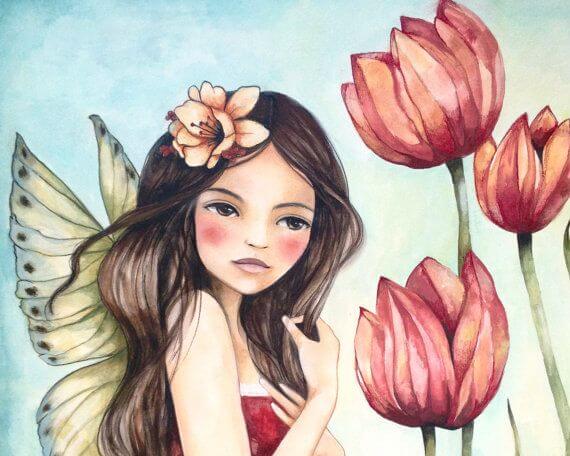 Mujer valiente con alas