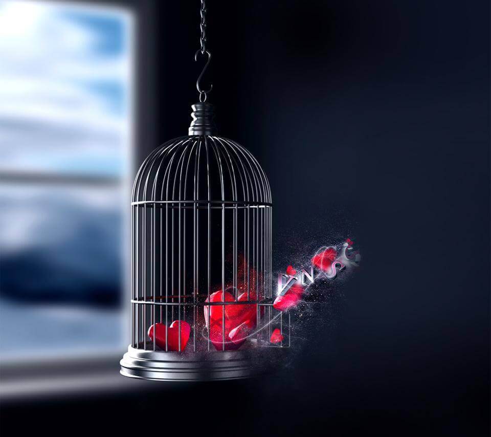 Corazón enjaulado liberándose como símbolo de desarrollo personal