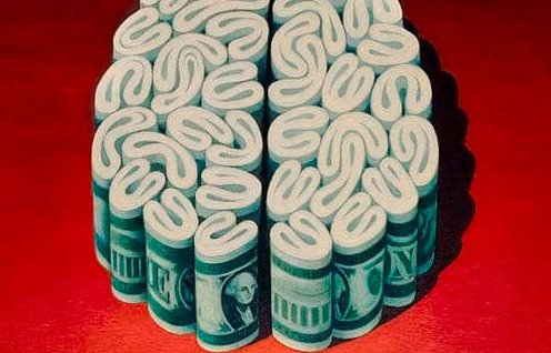 Dinero con forma de cerebro