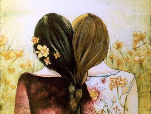 Hermanas unidas por el pelo representando la psicología de la conexión