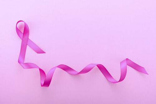 Lazo rosa para representar el cáncer de mama