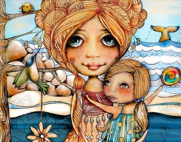 Madre e hija abrazadas