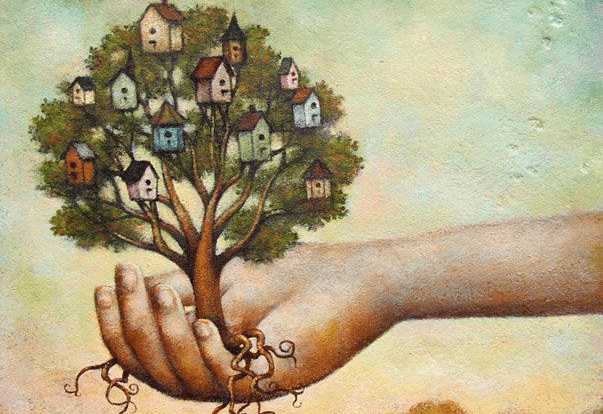 arbre tenant la main