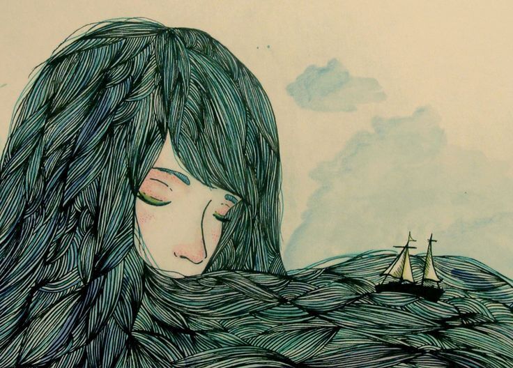 Femme avec bateau dans les cheveux