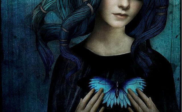 mujer corazón de mariposa equivocarse