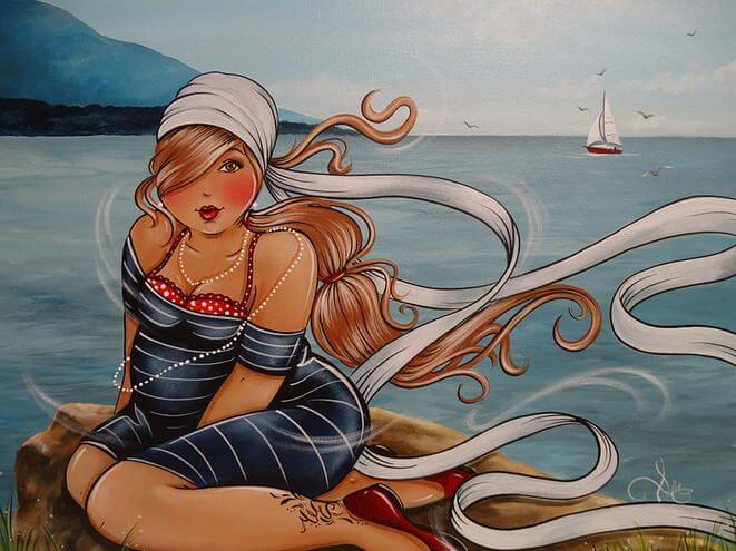 Mujer en la playa pensando en su edad