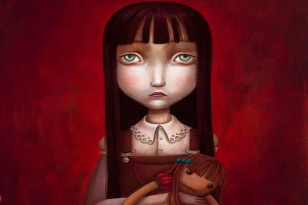 Niña con mirada triste representando familias narcisistas