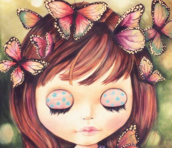niña-mariposas