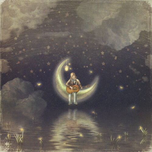 Niña en la luna